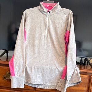 Footjoy Large. Gray and Pink Quarter-Zip Pullover. EUC. ⛳️🌸